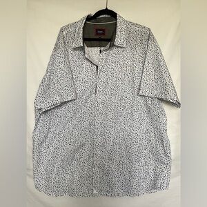 Blue and White Casual Button Down Shirt with Textured Pattern